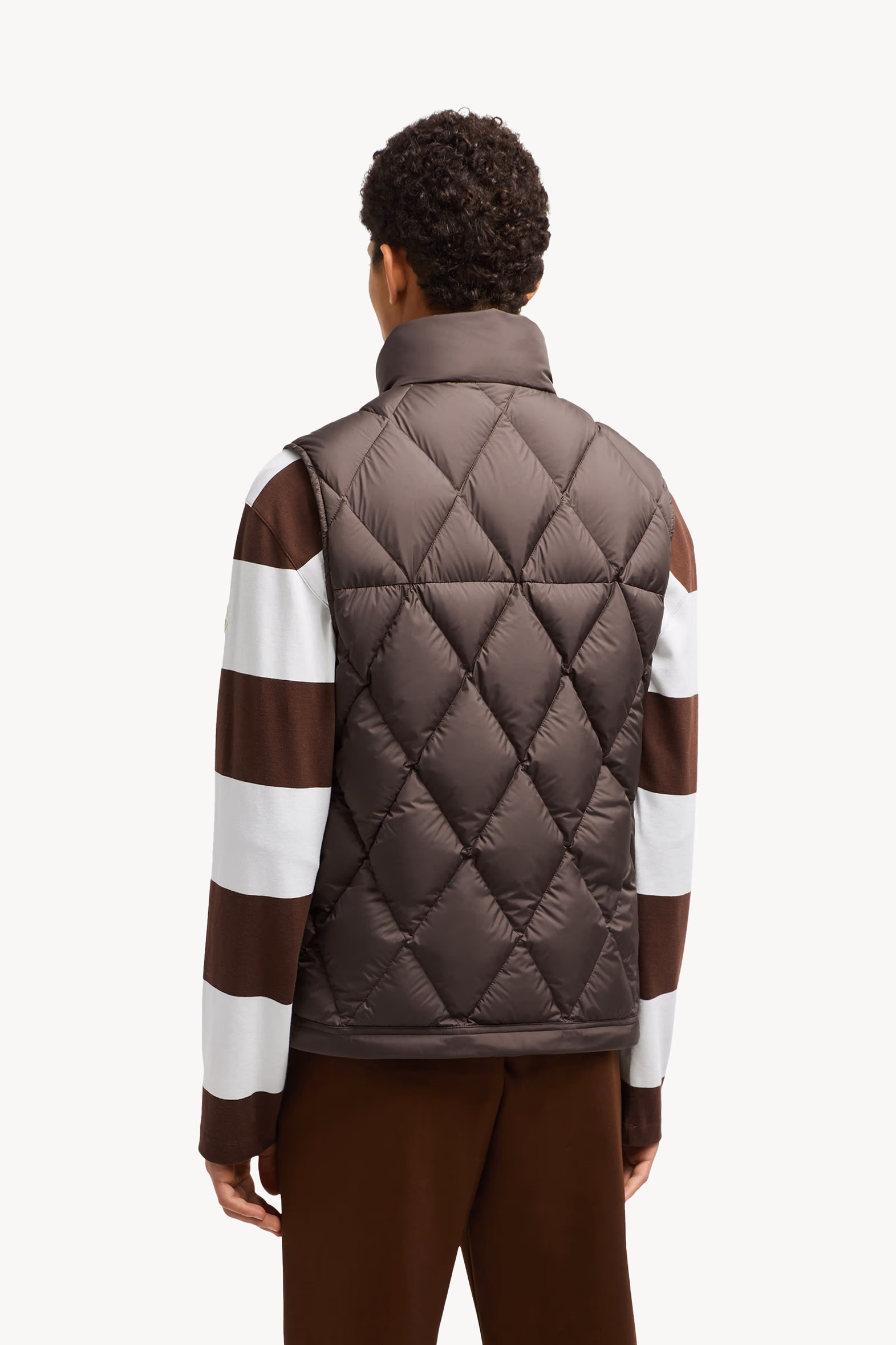 Aroula Hooded Diamond-Quilted Down Vest Men Dark Brown Moncler 5